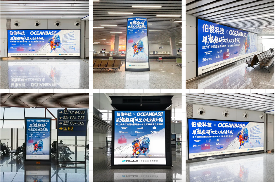 伯俊聯合OceanBase霸屏全國(guó)主流機場廣告，綻放品牌魅力！
